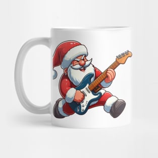 Santa Claus Playing Electric Guitar Mug